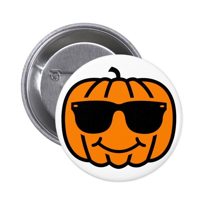 Cool jack o lantern with sunglasses button