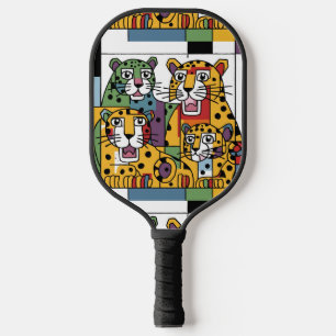 Cool Jaguar Jungle Cats Abstract Pickleball Paddle