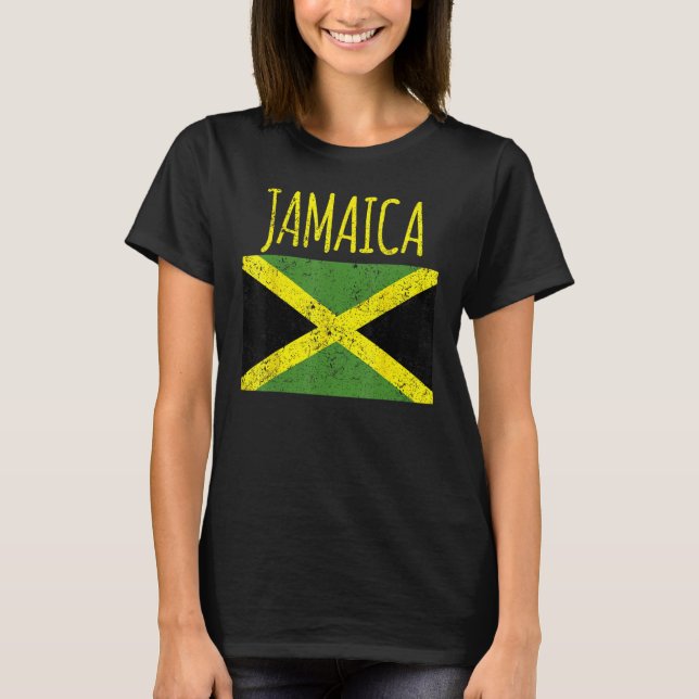 Cool Jamaica distresssed Jamaican flag proud Jamai T-Shirt (Front)