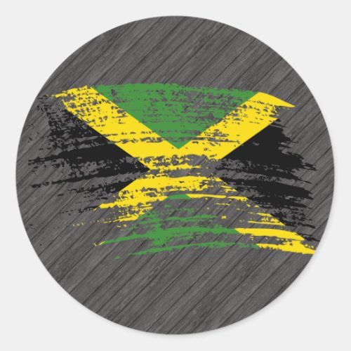 Cool Jamaican flag design Classic Round Sticker