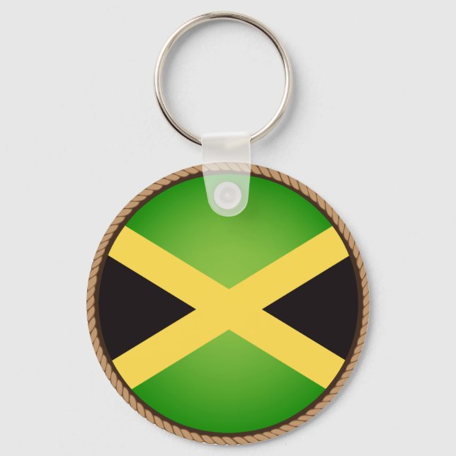 Cool Jamaican Flag Seal Keychain (Front)