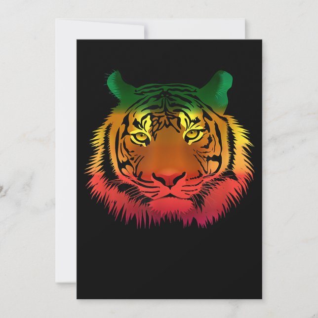 Cool Jamaican Tiger Flag Invitation (Front)
