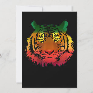 Cool Jamaican Tiger Flag Invitation