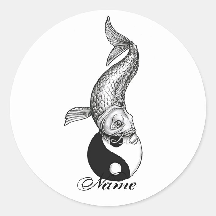 cool japanese black white koi fish yin yang classic round sticker zazzle com cool japanese black white koi fish yin yang classic round sticker zazzle com