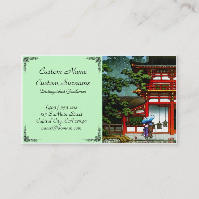 Cool japanese Kasuga Shrine Nara Kawase Business Card (Front)