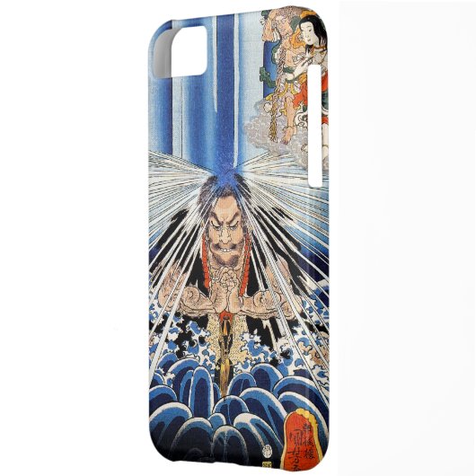 Cool Japanese Kunioshi Waterfall Meditation art Case-Mate iPhone Case (Back Left)