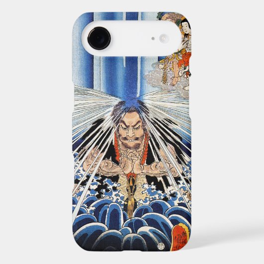 Cool Japanese Kunioshi Waterfall Meditation art Case-Mate iPhone Case (Back)