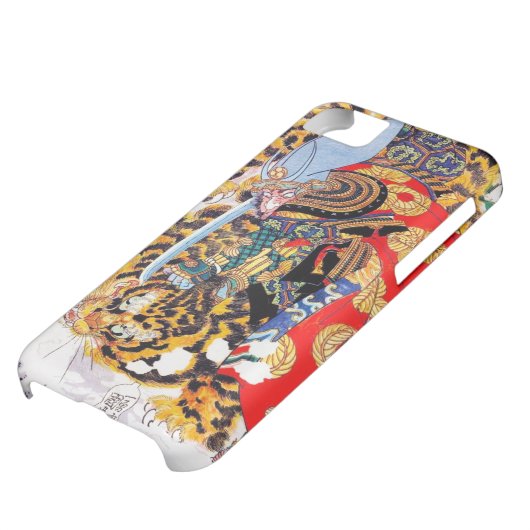 Cool japanese Legendary Samurai fight tiger art Case-Mate iPhone Case (Bottom)