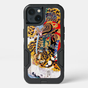 Cool japanese legendary Samurai fighting tiger art iPhone 13 Case