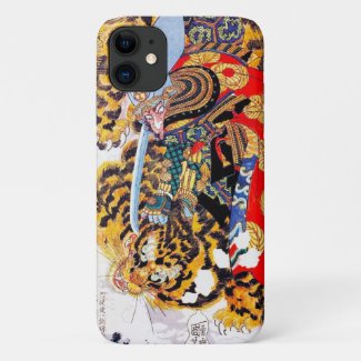 Cool japanese legendary Samurai fighting tiger Case-Mate iPhone Case