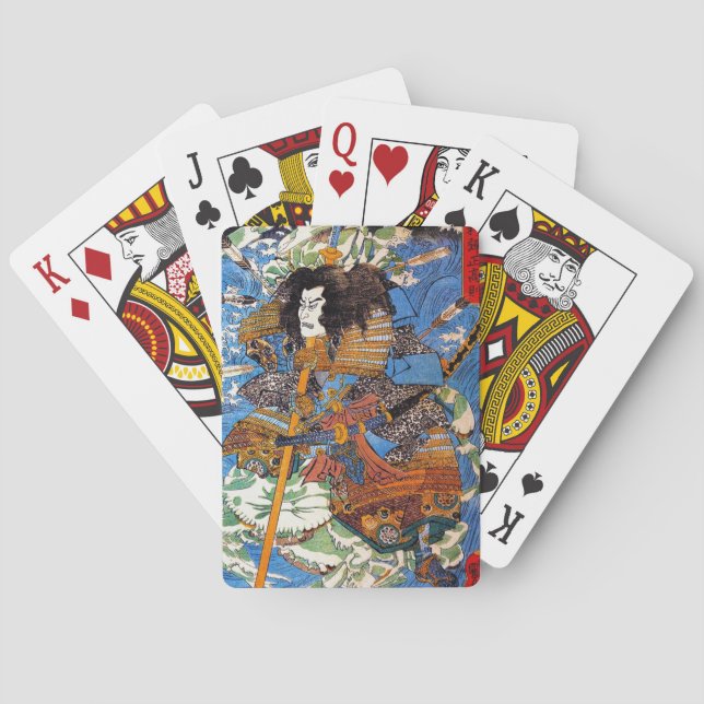 Cool japanese Legendary Samurai Sanin Warrior art Poker Cards (Back)