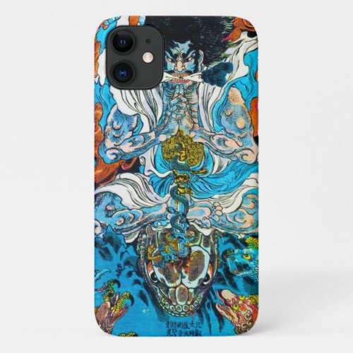 Cool japanese legendary warrior hero riding snake iPhone 11 case