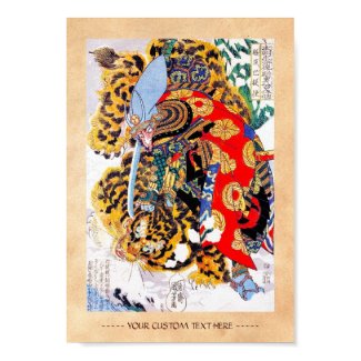 Cool japanese legendary warrior samurai tiger figh poster