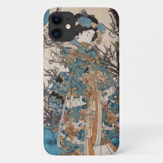 Cool japanese maiko geisha vintage lady art Case-Mate iPhone case