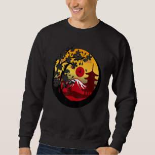 Cool Japanese Mountain Cute Japanese View Graphica Sweatshirt