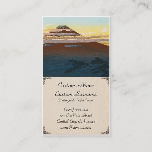 Cool japanese mountain fuji sunset clouds scenery business cards