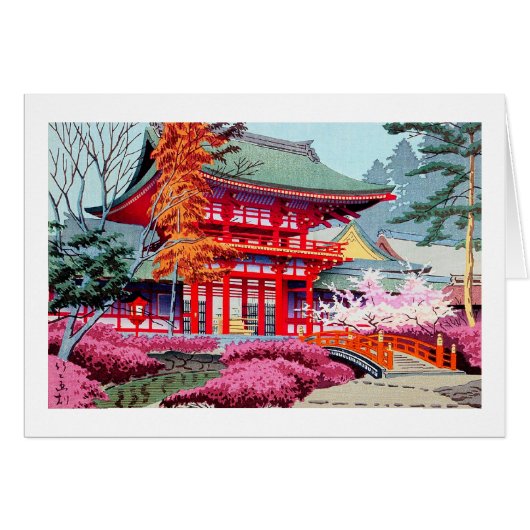 Cool japanese Red Temple Spring Asano Takeji (Front Horizontal)