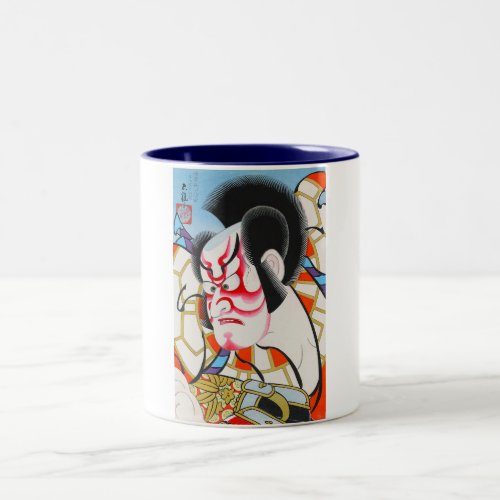 Cool japanese traditional kabuki makeup tadamasa Two_Tone coffee mug