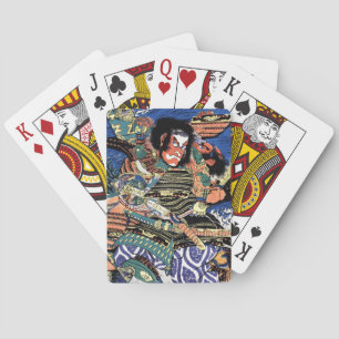 Cool japanese ukiyo-e legendary warrior samurai poker cards