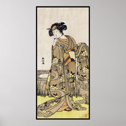 Cool japanese ukiyo_e vintage geisha old scroll poster
