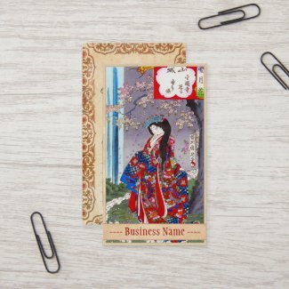 Cool japanese vintage lady geisha portrait art business card