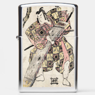 Cool japanese vintage samurai ukiyo-e scroll art zippo lighter