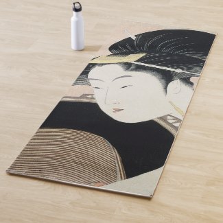 Cool japanese vintage ukiyo-e geisha lady art yoga mat