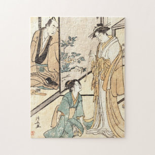 Cool japanese vintage ukiyo-e geisha maiko tattoo jigsaw puzzle