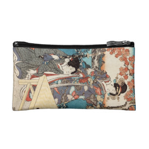 Cool japanese vintage ukiyo-e geisha old scroll makeup bag