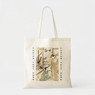 Cool japanese vintage ukiyo-e geisha scroll tote bag