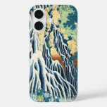 Cool japanese vintage ukiyo-e Hokusai waterfall iPhone 16 Case