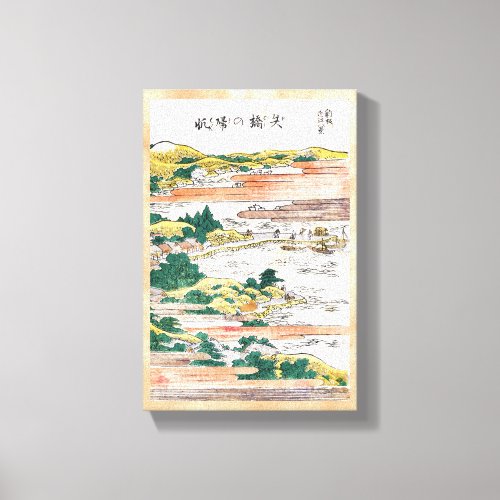 Cool japanese vintage ukiyo_e mountain field scene canvas print