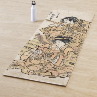 Cool japanese vintage ukiyo-e samuraj warrior art yoga mat