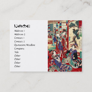 Cool japanese vintage ukiyo-e trio geisha scroll business card