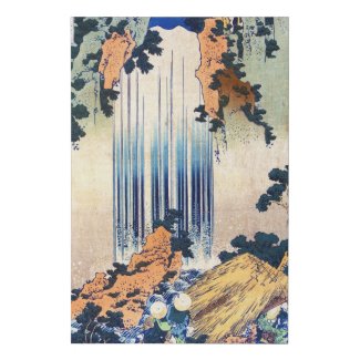 Cool japanese vintage ukiyo-e waterfall Hokusai Faux Canvas Print