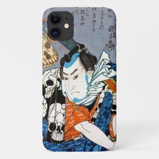 Cool japanese warrior hero samurai skull art Case-Mate iPhone case