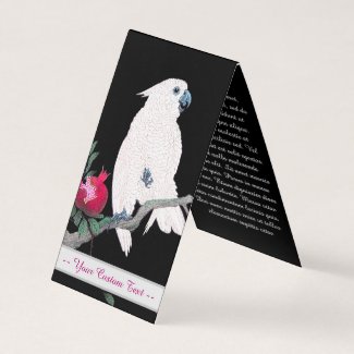 Cool japanese white cockatoo parrot tropical bird business card