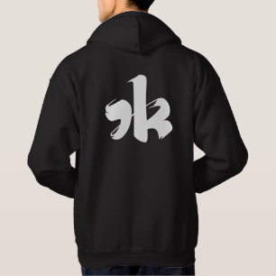 Cool japanese white text men black hoodie
