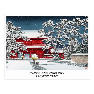 Cool japanese winter temple shrine kyoto scenery postcard