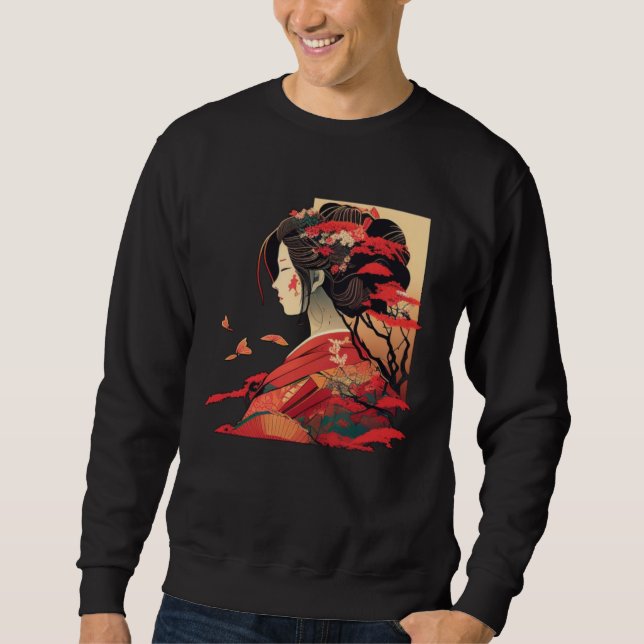 Cool Japanese Woman Sweatshirt (Front)