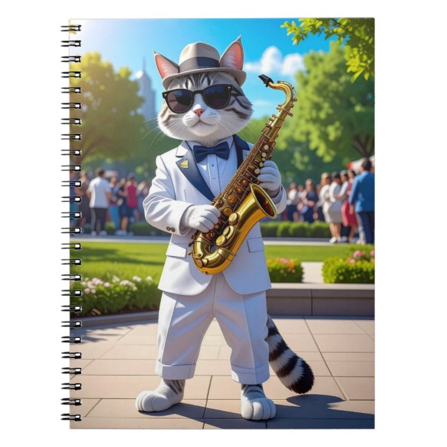 Cool Jazz Cat Notebook (Front)