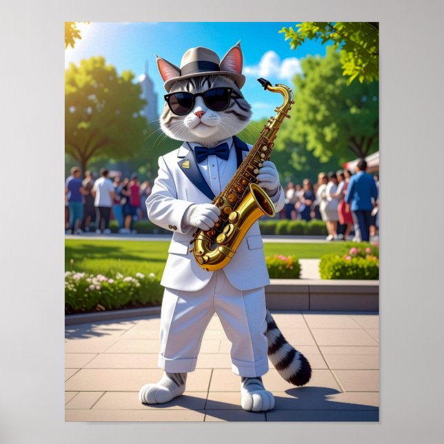 Cool Jazz Cat Poster (Front)