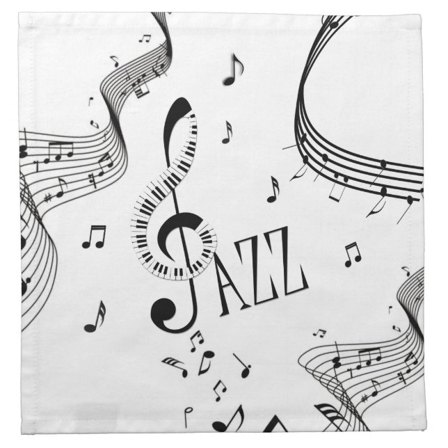 Cool Jazz Music Cloth Napkin (Front)