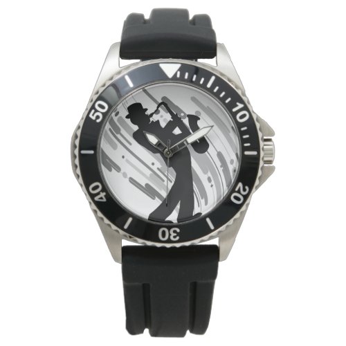 Cool Jazz Musician Theme Mens Masculine Wristwatc Watch