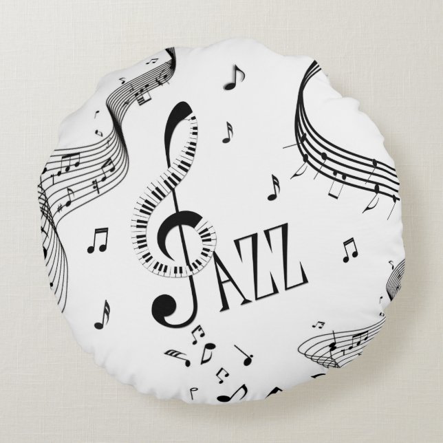 Cool Jazz Round Pillow (Back)