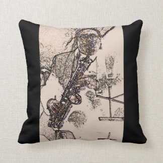 Cool Jazz Sax Player Throw Pillow