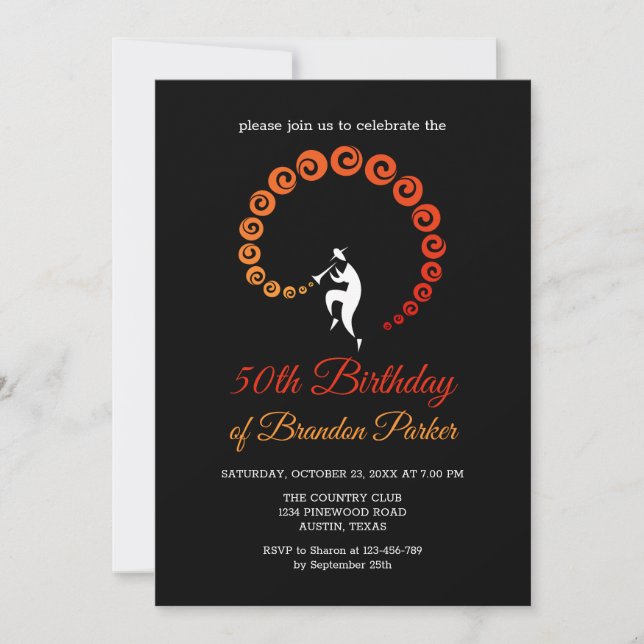 Cool Jazz Trumpet Musician 50th Birthday Party Invitation (Front)