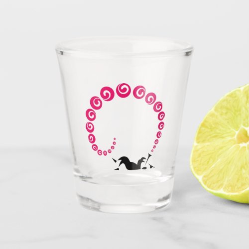 Cool Jazz Trumpet Musician Dark Pink Shot Glass