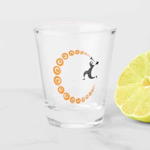 Cool Jazz Trumpet Musician Orange Shot Glass