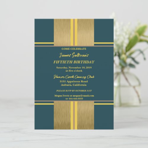 Cool Jazzy Gold Invitation